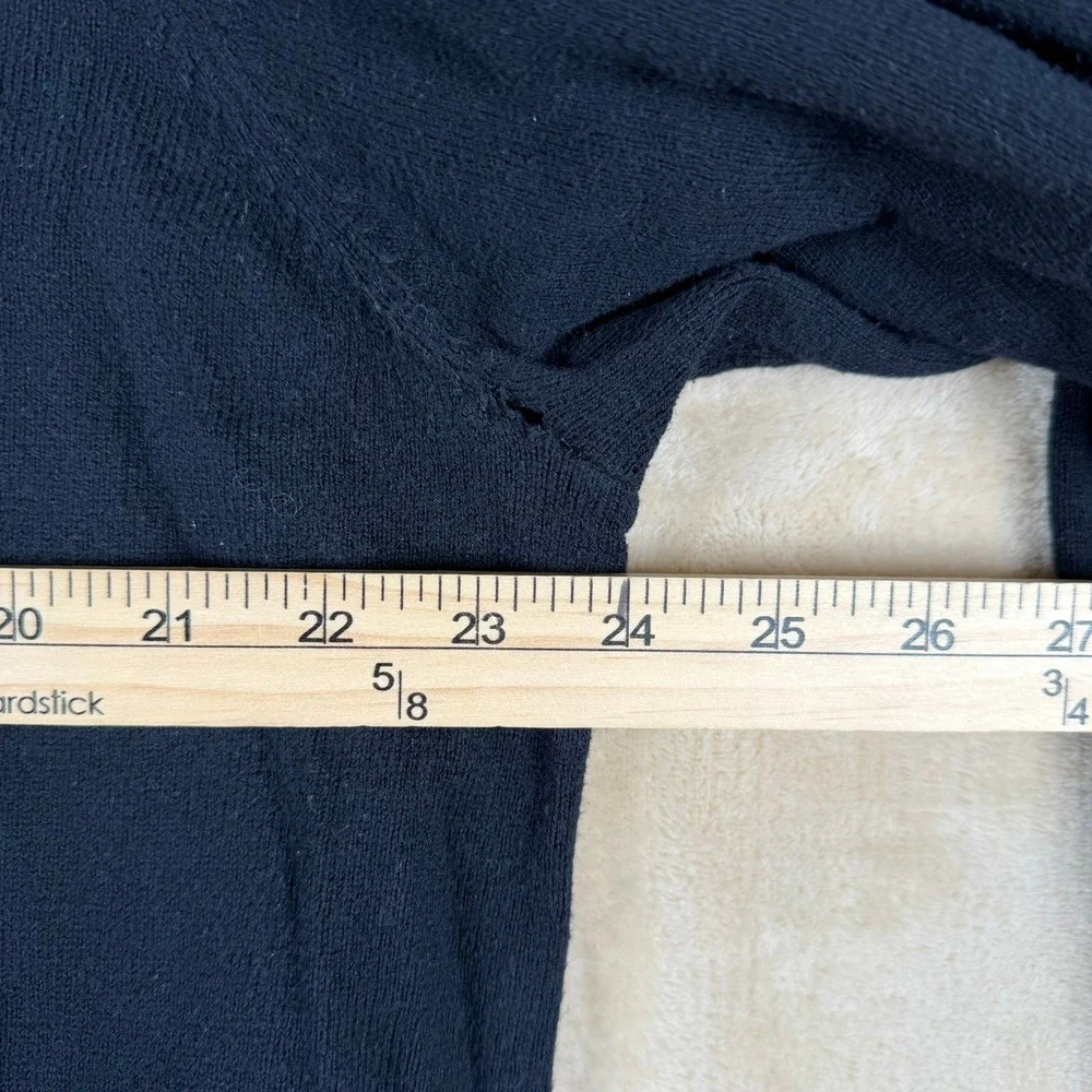 LL Bean Mens L‎ Navy Blue Cotton Cashmere V-Neck Sweater Classic Quiet Luxury